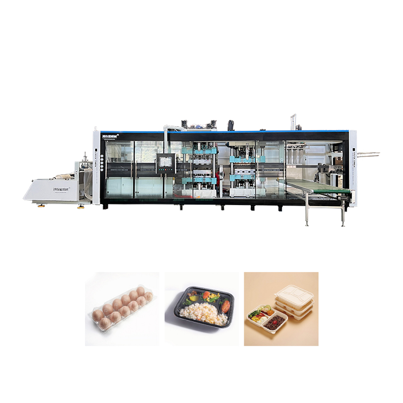 HYX-7185 Plne automatický kladný a negatívny tlak 3 stanice Thermoforming Stroj
