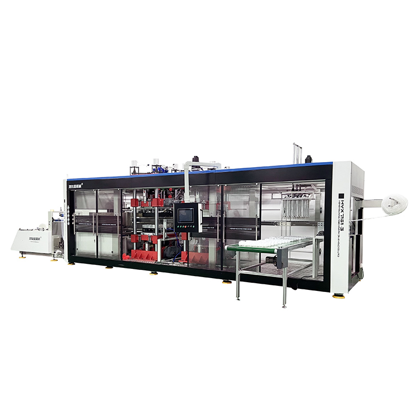 HYX-7161 Plne automatické kladné a negatívne tlakové 3 stanice Thermoforming stroj